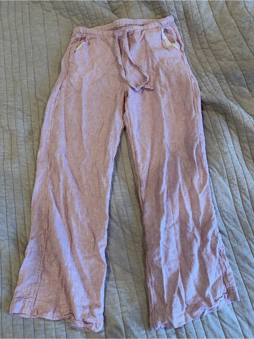 Hollister Wide-Leg Pink Striped Pants